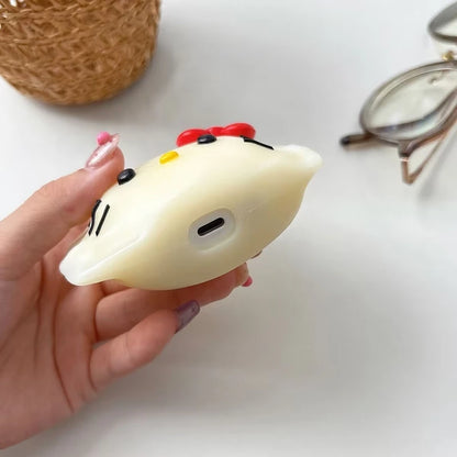 3D Dumpling Cat Earphone Ear Bag Case For Apple Airpods Pro 3 2 1 4 With Hook Buckle