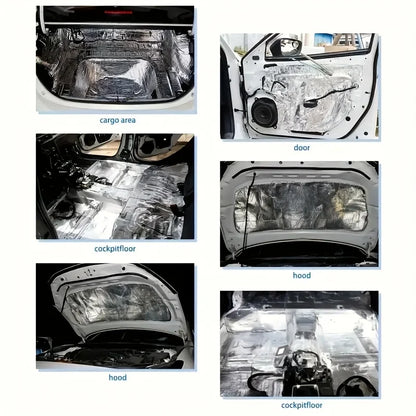 Self-Adhesive Aluminum Foil Insulation Roll Heatproof Soundproof and Noise Reduction for Car RV Foam Floor Roof Pipe Insulation