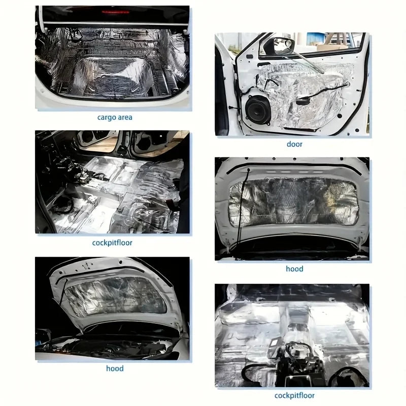 Self-Adhesive Aluminum Foil Insulation Roll Heatproof Soundproof and Noise Reduction for Car RV Foam Floor Roof Pipe Insulation
