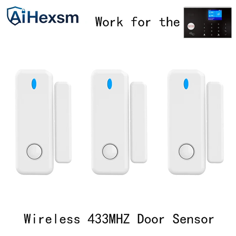 Door Sensor 433MHz Wireless Smart Alarm Security System Switch Signal Window Door Connect to GSM WIFI G30 G12 PG103 Alarm Host