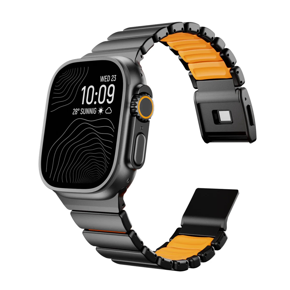 Stainless Steel+Silicone Magnetic Strap for Apple Watch Ultra 3/2 49mm Series 11 10 46mm Band for Iwatch 9 8 7 6 SE 5 45mm 44mm