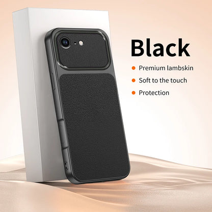Original Shockproof Phone Case for Apple iPhone 17E 16E 5G Fashion Plating Lychee Grain High Quality Lambskin Texture Back Cover