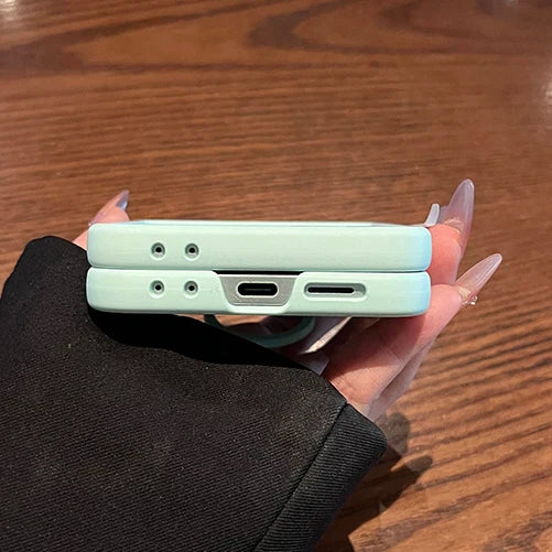Liquid Silicone Original Ring Bracket Case for Samsung Galaxy Zflip 7FE Z Flip 5 6 7 8 Screen Glass Film 2in1 Shockproof Cover