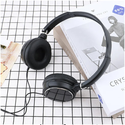 Foldable Noise Canceling Sport Wired Earphones Universal 3.5mm Over Ear Headphone HiFi Stereo Sound Portable Music Game Headset