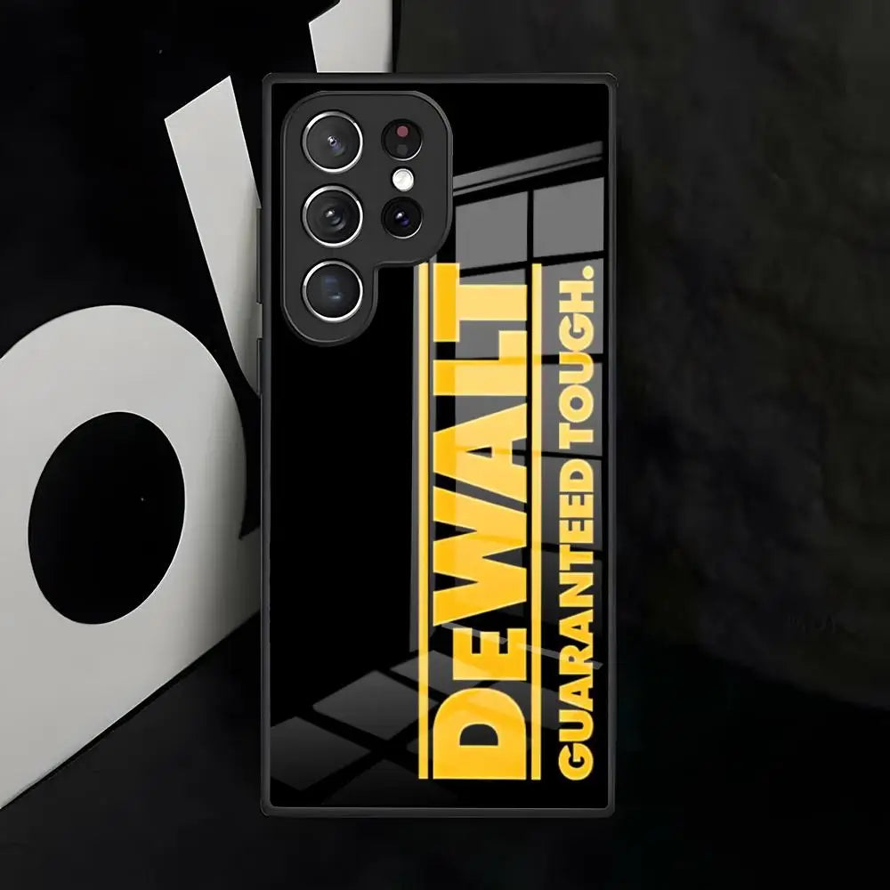 D-Dewalts-s Logo Phone Case For Samsung S26 S25 S24 FE S23 S22 S21 Plus S20 Ultra Note20Ultra Black Glass Cover