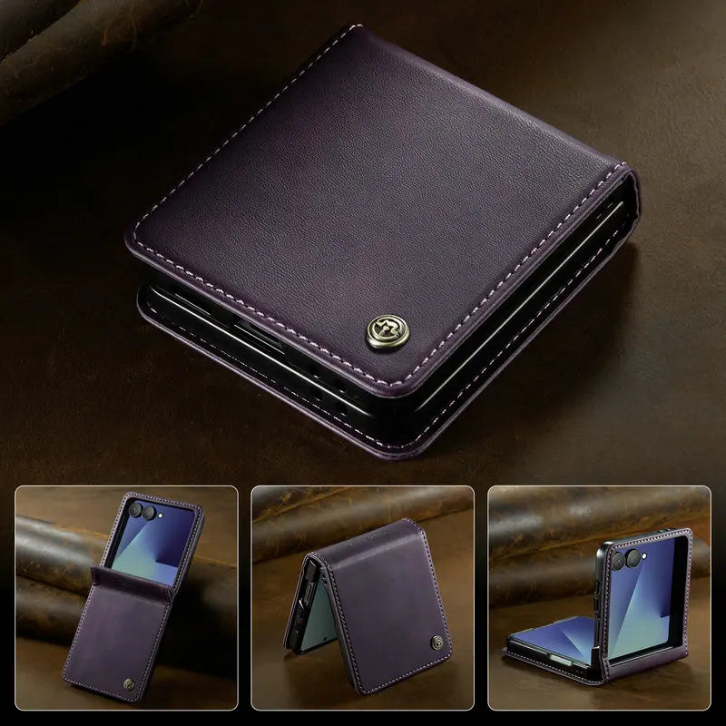 For Samsung Galaxy Z Flip 8 5G 2026 Luxury Case Classic Book Funda Samsung Z Flip 7 Case Phone Galaxy ZFlip 8 Flip7 Leather Etui