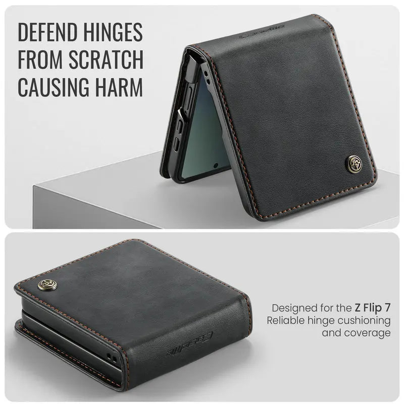For Samsung Galaxy Z Flip 8 5G 2026 Luxury Case Classic Book Funda Samsung Z Flip 7 Case Phone Galaxy ZFlip 8 Flip7 Leather Etui
