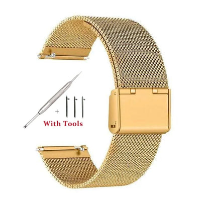 18mm 20mm 22mm 24mm Width Quick Release Full Stainless Steel Watchband Wristwatch Universal Flat Head Watch Strap Accessories