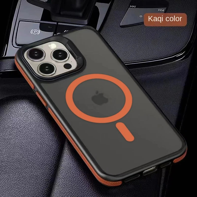 Magnetic Luxury Matte Translucent Armor Shockproof Case For iPhone 16 15 14 13 12 11 Pro Max for Magsafe Wireless Charge Cover