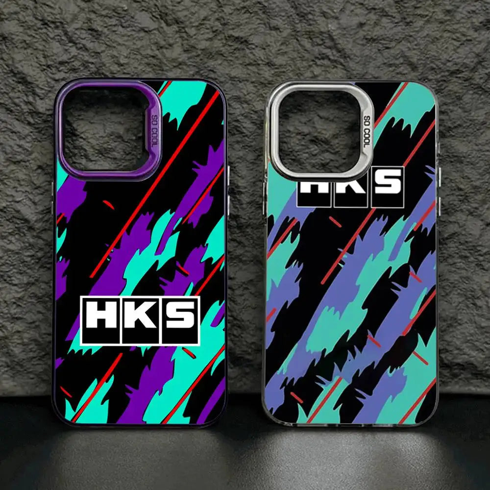 Sports Car H-HKS JDM logo Phone Case for iPhone 17 16 Plus Pro Max 15 14 13 12 11 Matte Colorful Covers