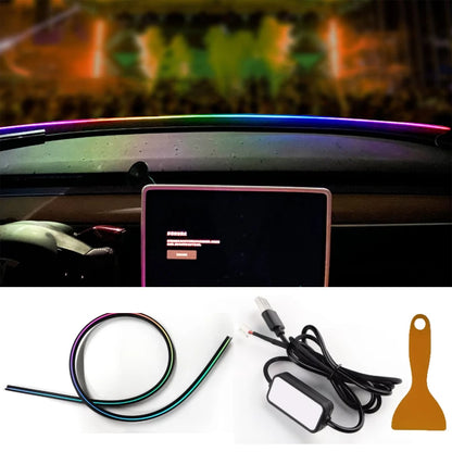 BLALION 140cm Car Ambient Lights LED Interior Wrap-Around Dashboard Sealing strip RGB Symphony Atmosphere Lamp USB APP Control