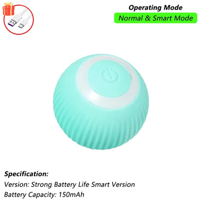 New Cat Interactive Ball Toy Automatic Rolling Ball Faux Tail Rechargeable Smart Pet Electric Toy Dog Cat Training Imitate Mouse