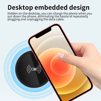 Quick Wireless Desktop Embedded Charger For iPhone 16 15 14 13 12 Pro Max Samsung S24 S23 Huawei Xiaomi Fast Inductive Charging