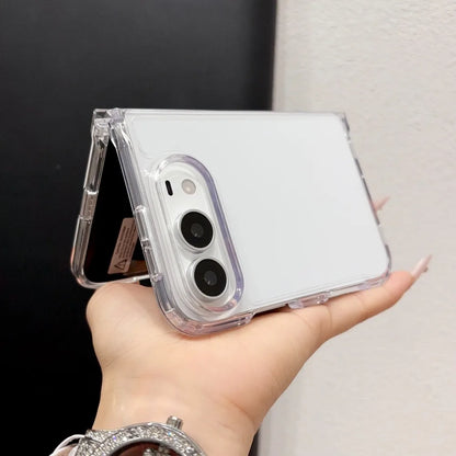 Luxury Transparent Phone Case For iPhone Duo Fold 18 Pro Max 17 16 15 14 Plus 13 12 Pro Max Shockproof Clear Protective Cover