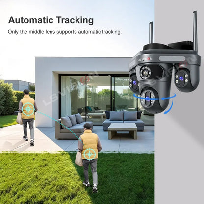 LS VISION 15MP Three Screens WiFi Security Camera Outdoor Three Lens Remote Rotation Color Night Vision Auto Tracking CCTV Cam