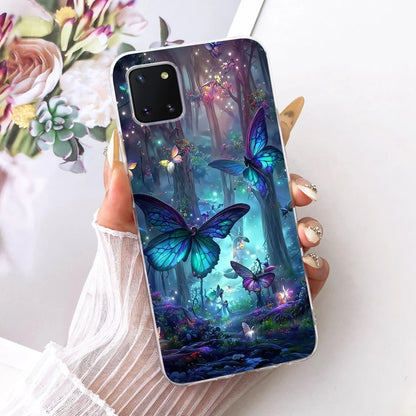 For Samsung Galaxy Note 10 Lite Case SM-N770F Luxury Flowers Painted Cover Soft Silicone Case For Samsung S10 Lite SM-G770F Bags
