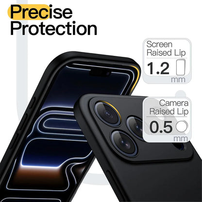 Square Black Matte Soft Case For iPhone 17 Air 17e 16 16e 15 14 Plus 13 12 Mini 11 Pro Max Silicone Frosted Cover Shell 17ProMax