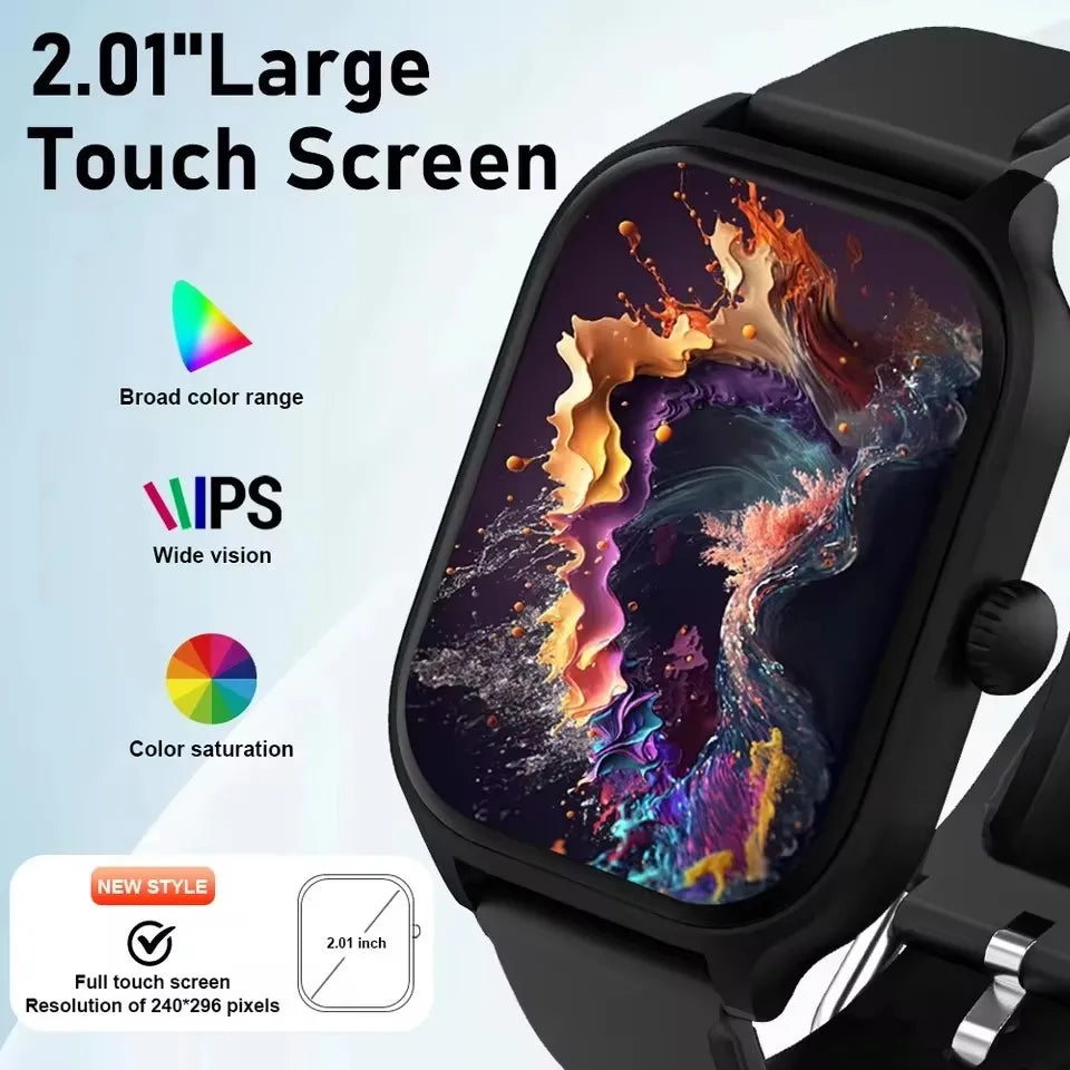 2026 Women Smart Watch Men Full Touch Screen Heart Rate Fitness Tracker Ladies Watch Bluetooth Call Smart Clock for Android IOS