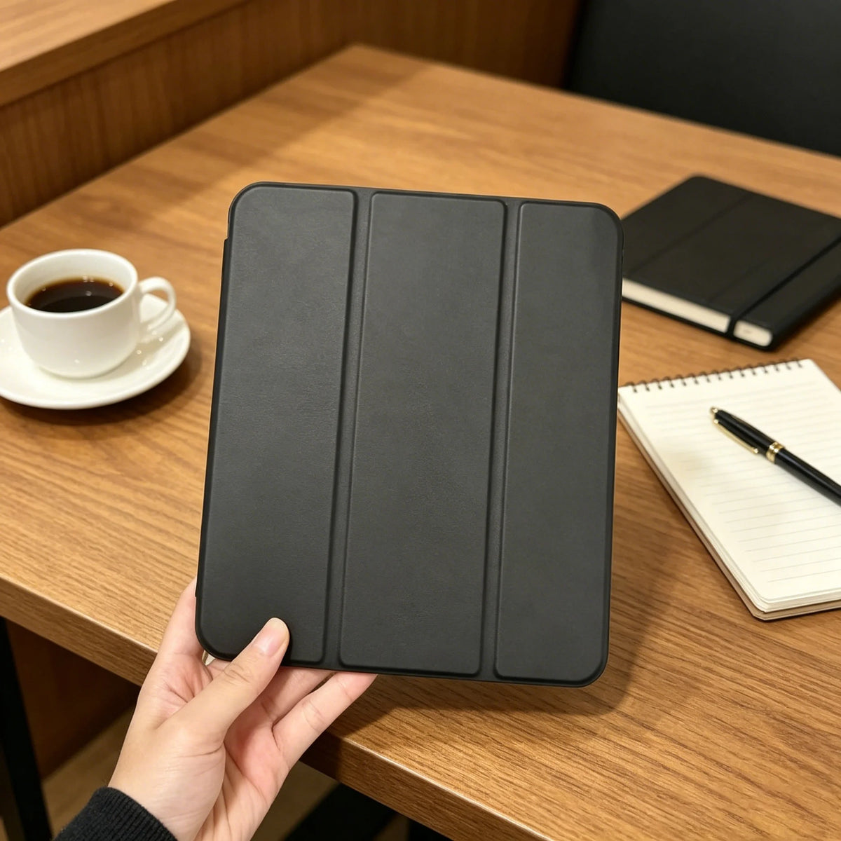 Trifold TPU Tablet Case with Pencil Holder, Auto Wake/Sleep Smart Cover for iPad (Compatible with Multiple Models, Slim Shockproof Protective Stand Case)