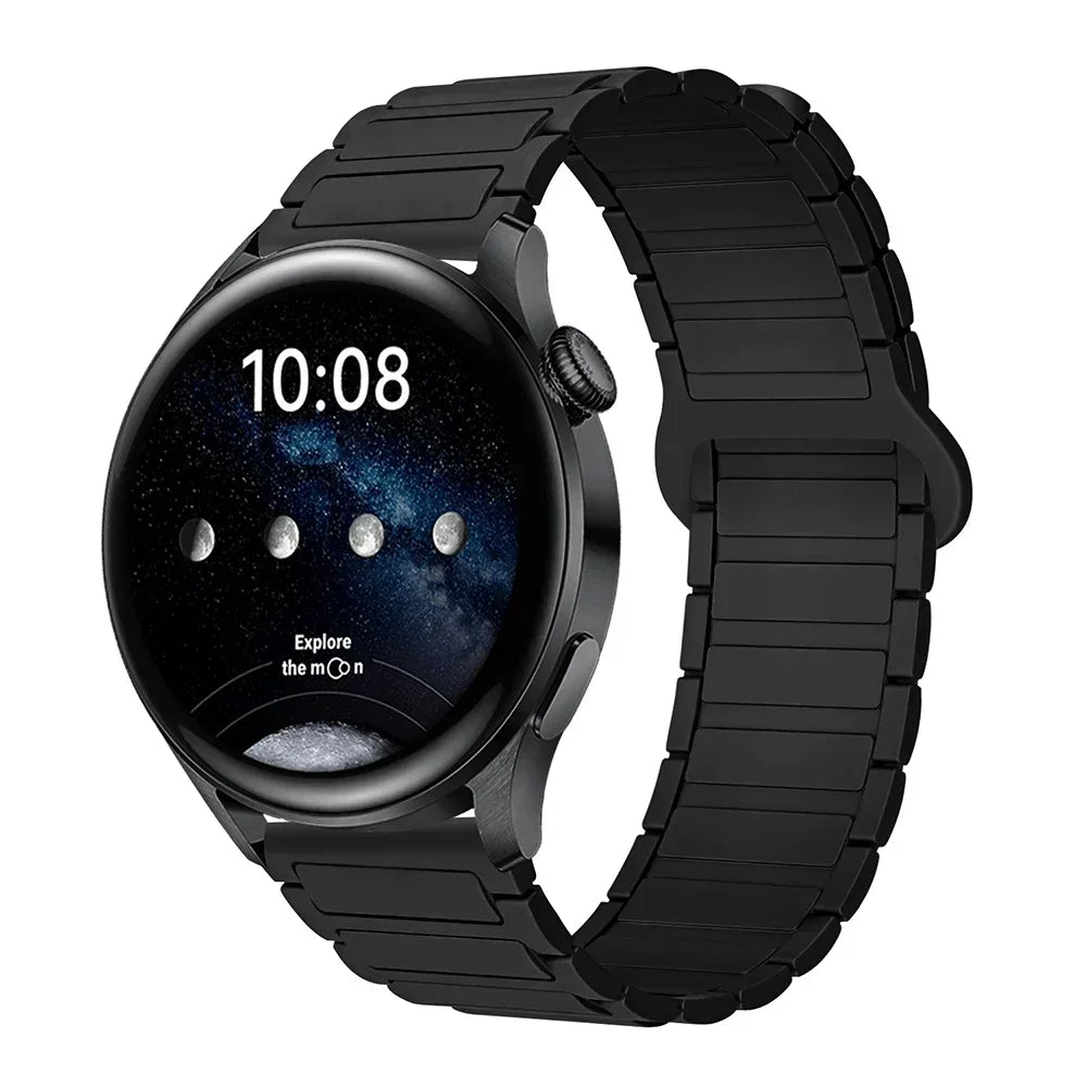 18mm 20mm 22mm Magnetic Loop Band for Samsung Galaxy Watch 7/6/5 Pro/4/Classic Silicone Link Bracelet Huawei GT 2-2e 3-4 Strap