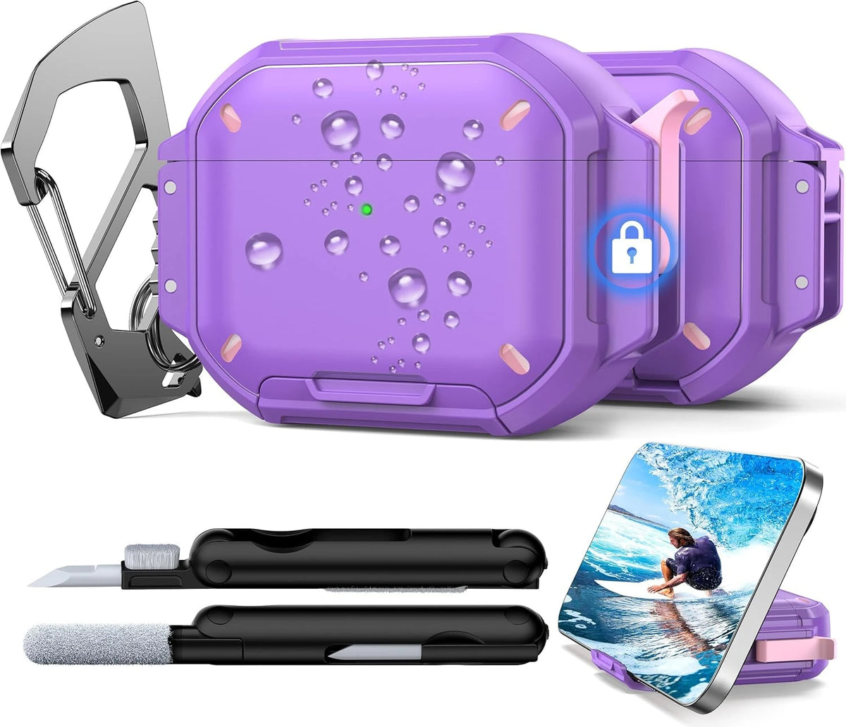 2026 for AirPod 5  Waterproof Case with Lock Sturdy Rugged Case Shockproof Headphone Case for AirPods Pro 3/4/5 Earbuds Cases
