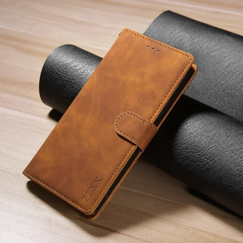 Wallet With Card Slot Support Magnetic Flip Leather Case For Samsung Galaxy S26 Ultra S25 Edge S24 Plus S23 S22 S21 S20 FE Cover