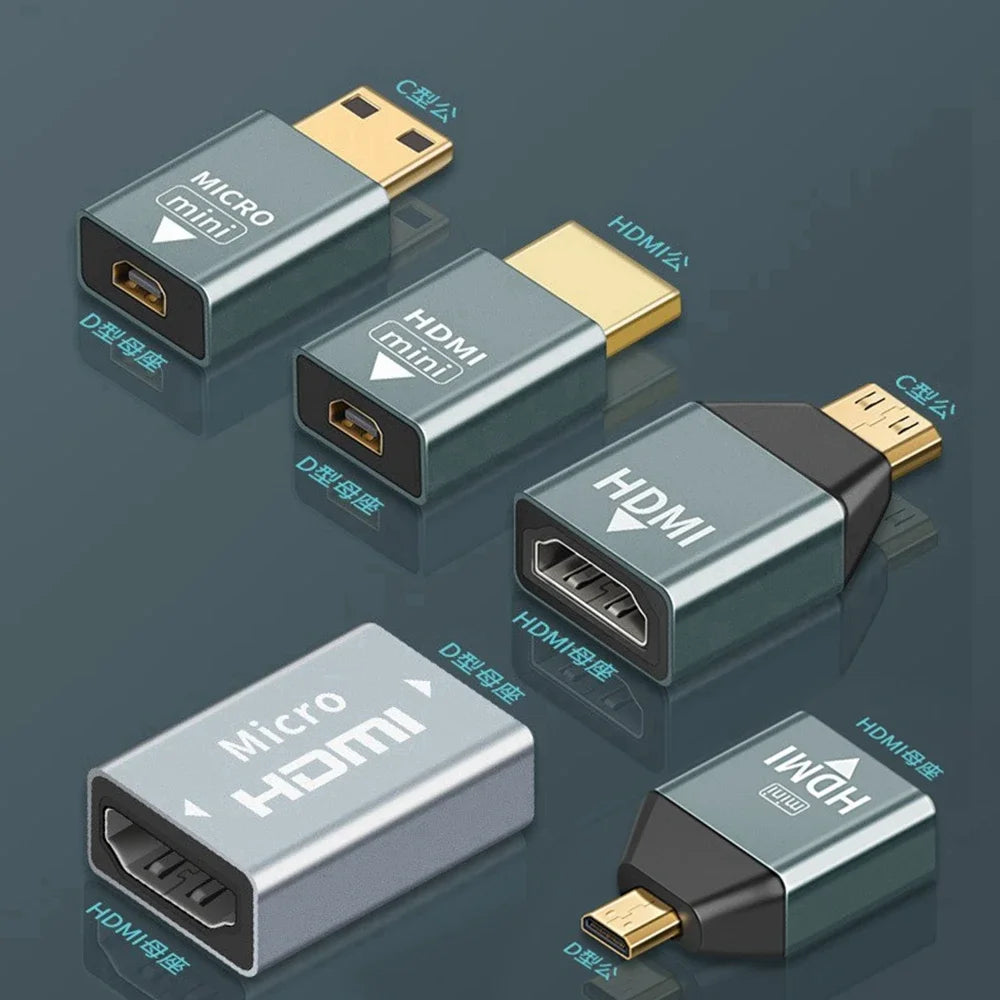 4K@60hz Micro hdmi public to hdmi female adapter MINI HDMI high-definition output video adapter aluminum alloy adapter