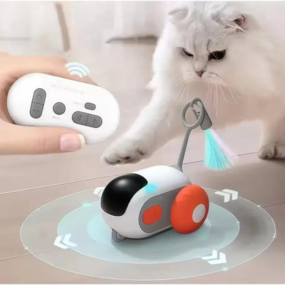 Smart Cat Toy Car Interactive Cat Toy Ball Automatic Rolling Remote Control Toy Car Indoor Cat Accessories Pet Kitten Supplies