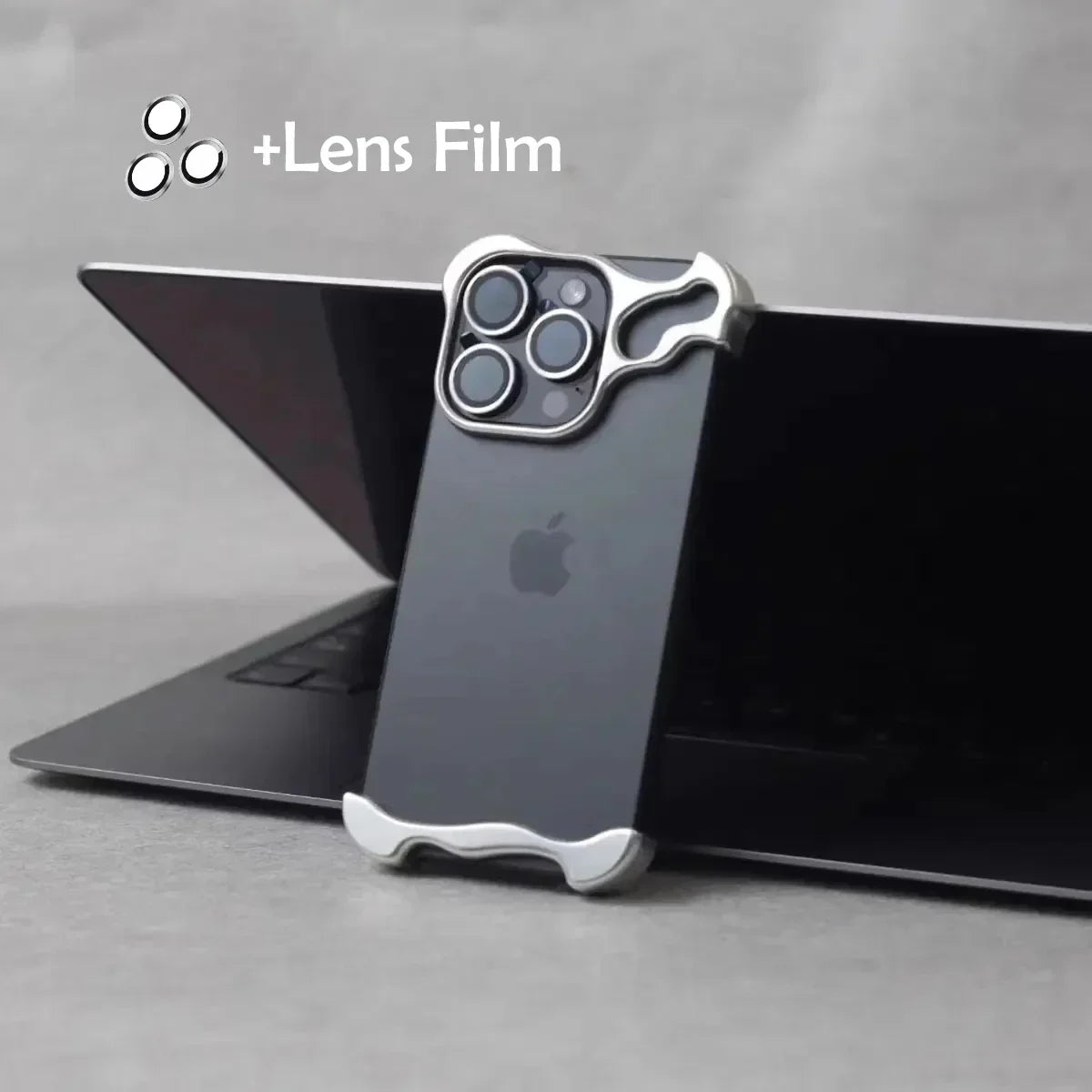 Irregular Metal Bumper Phone Case For IPhone 18 17 16 15 14 13 12 Pro Max Plus Lens Film Protect Bare Aluminum Shockproof Cover