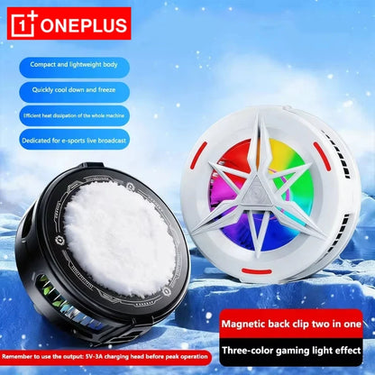 Oneplus Semiconductor Phone Cooler 5V3A Powerful Cooling Magnetic & Clip 2-in-1 Digital Display for Gaming Live Broadcast