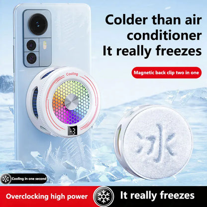 Oneplus Portable Mobile Phone Cooler Gaming Cooling Tool Magnetic Back Cover Clip Digital Display RGB Lights For Android iOS