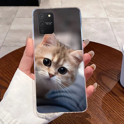 Casing For Samsung S10 Lite Case G770F Aesthetic Cute Cat Fashion Transparent Back Cover For Samsung Galaxy S10 Lite Phone Case