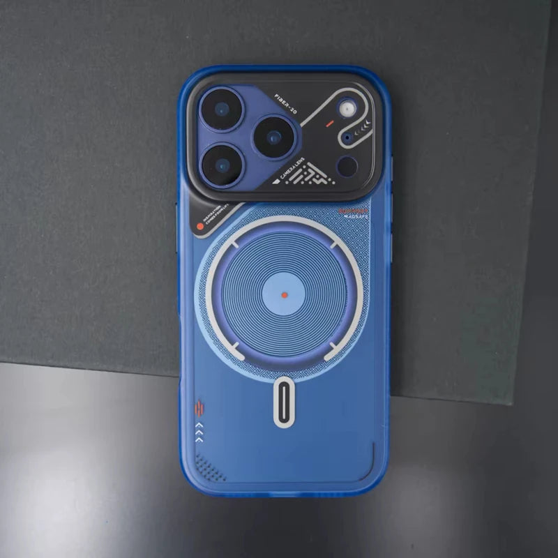 For MagSafe Luxury Mechanical Style Magnetic Phone Case For iPhone 17 Air 16 Pro 15 14 13 Pro Max Wireless Charging Armor Cover