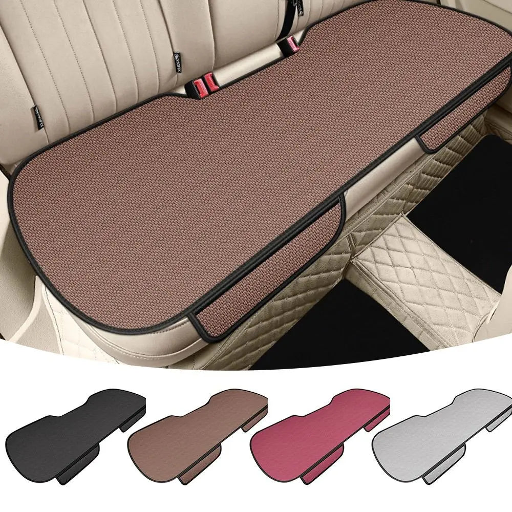 Universal Breathable Car Seat Cushion Ice Silk Non-slip Rear Seat Cushion Wear-resistant Solid Color Auto Protector Mat Pad