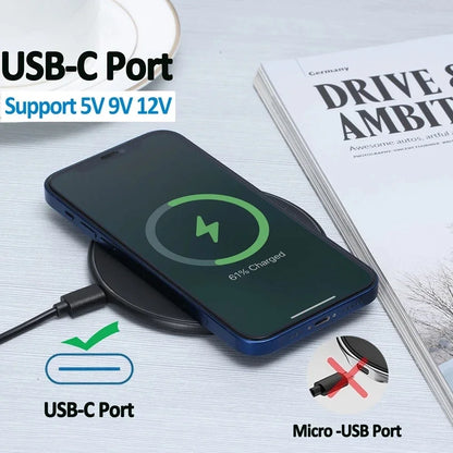 2026 Fast Wireless Charger Pad for iPhone 17 16 15 14 13 Pro Max Samsung Galaxy S25 S24  Xiaomi Wireless Charging Station