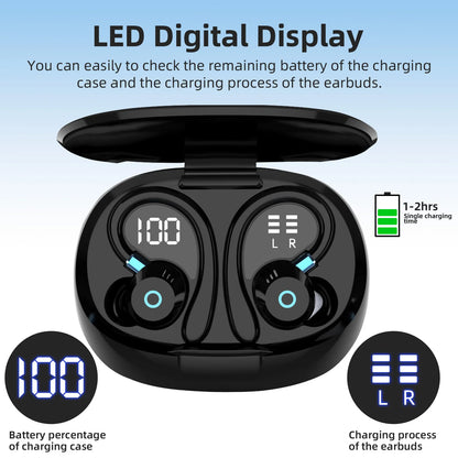 TWS Bluetooth Headphones, Dual Microphones, ENC Noise Cancellation, Touch Volume Control, Ultra-Long Battery Life