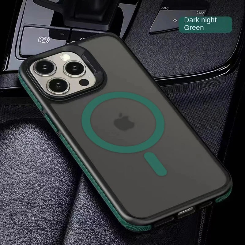 Magnetic Luxury Matte Translucent Armor Shockproof Case For iPhone 16 15 14 13 12 11 Pro Max for Magsafe Wireless Charge Cover