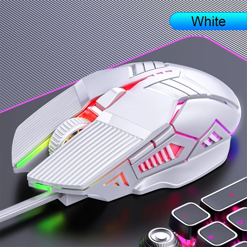 3200DPI Ergonomic Wired Gaming Mouse USB Computer Mouse Gaming RGB Backlit Gamer Mouse 6 Button LED Silent Mice for PC Laptop