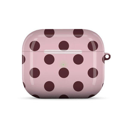 Couture Brown Burgundy Shockproof Protective Glossy HD Hard PC Cover Case For AirPods Earphone 1 2 3 Pro Pro2 With Metal Hook