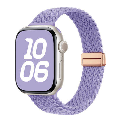 Braided Loop for Apple Watch 38 40 41 42 44 45 46 49mm for Woman Magnetic Nylon Elastic Replacement for Iwatch Series10 9 8 7 6
