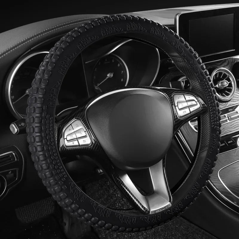 Universal Elastic Car Silicone Steering Wheel Cover Tire Texture Soft No Inner Ring Steering Wheel Automobiles Accessories