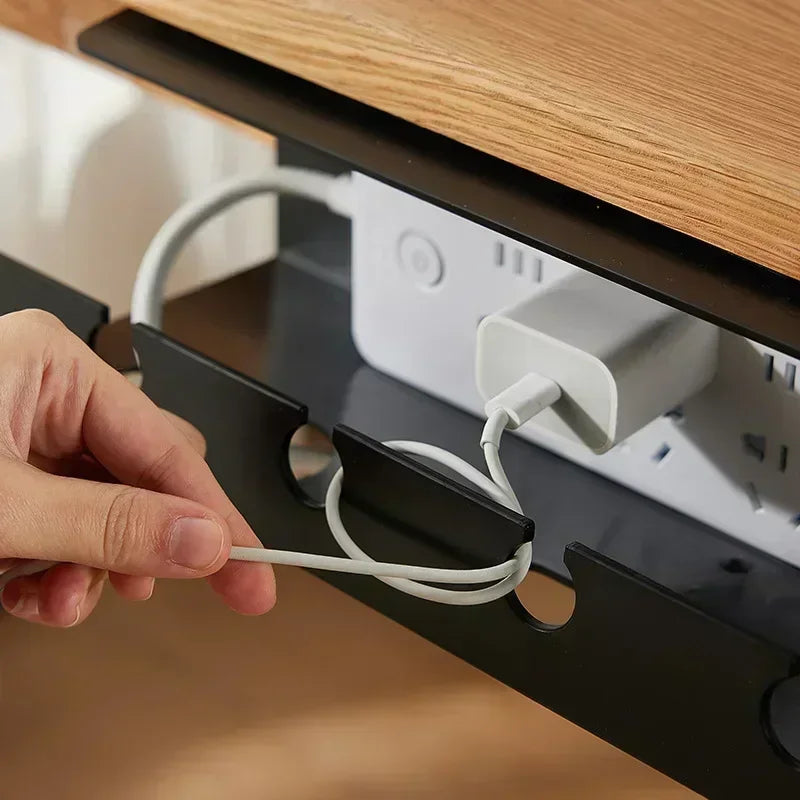 1PC Under Desk Cable Management Cable Tray Under Desk With Clamp Power Strip Cord Holder No Drilling Sturdy Spacious supplies