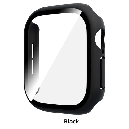 Tempered Glass PC Case for Apple Watch 12 46mm Hard Bumper Screen Protector Cover for Iwatch Series 12 42mm Shell Accessories