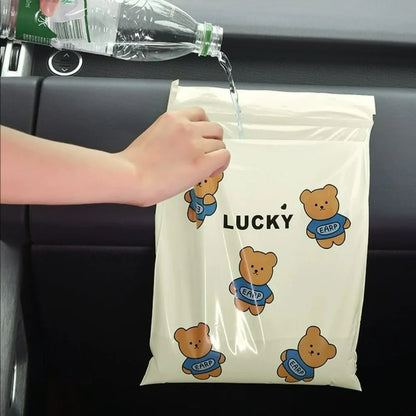 20/40/60pcs Car Garbage Bin Leave No Trace Little Bear Adhesiv Disposable Garbage Bage Portable Clean Bag Universal Trash Can