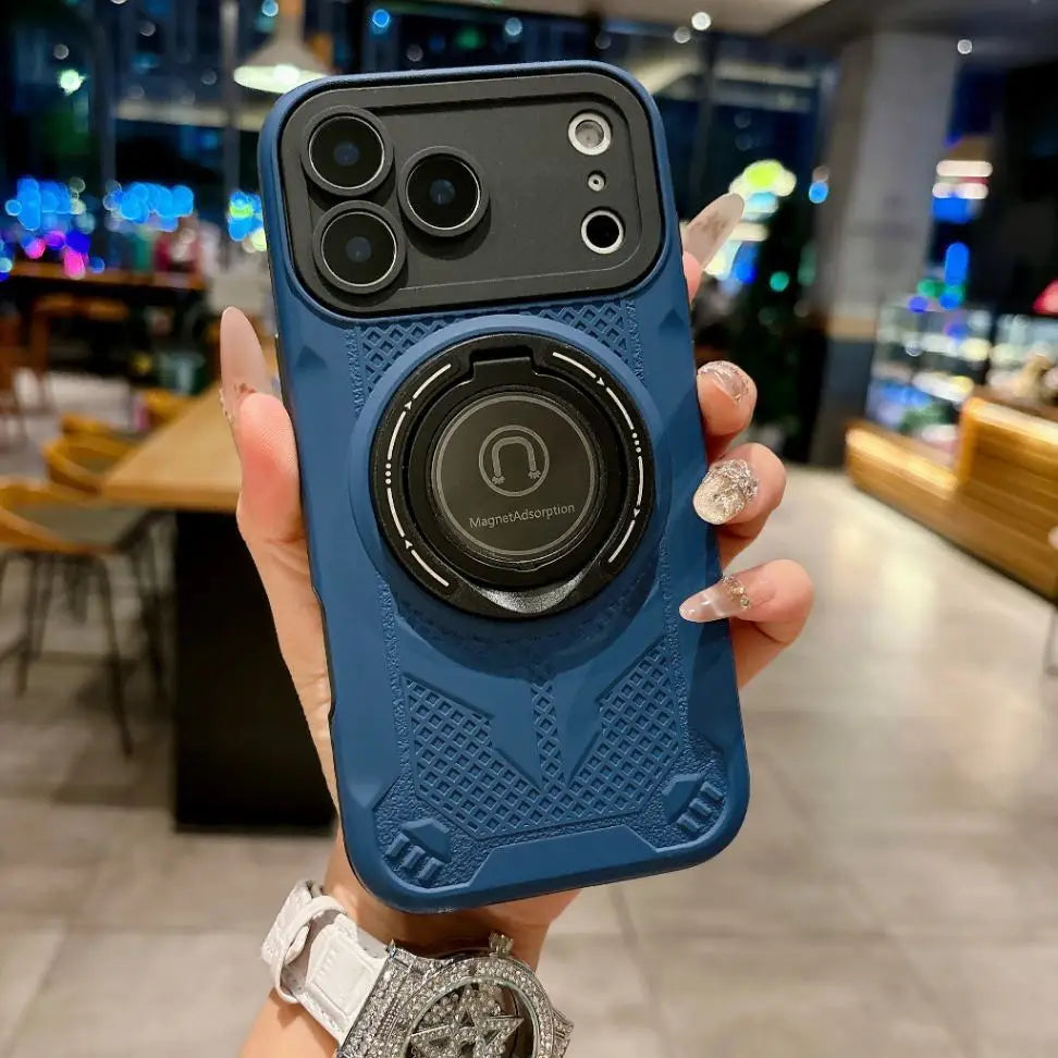 Luxury Magnetic Invisable Ring Holder Kickstand Phone Case For iPhone 17 Pro Max 16 Plus 15 14 13 12 Shockproof Slim Fit Cover