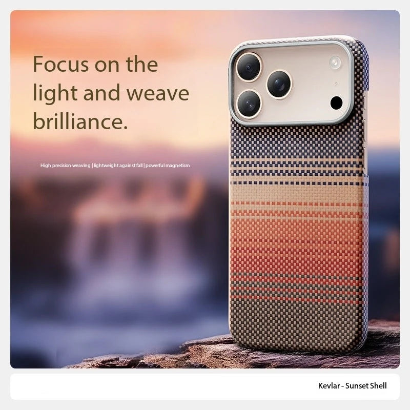 100% Kevlar Aramid Carbon Fiber Case For iPhone 18 17 Pro Max 18Pro With Magsafe Luxury Cover Magnetic Ultra-Thin Back Case