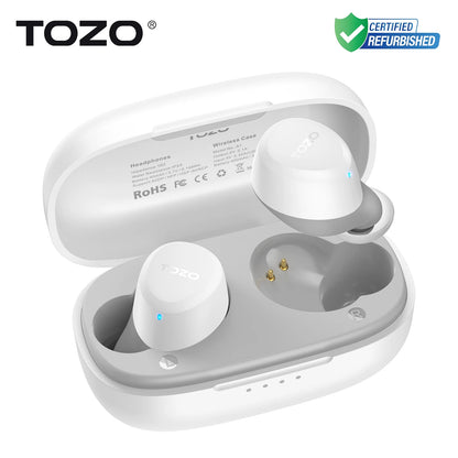 Refurbished TOZO TWS Earbuds in-Ear Wireless Bluetooth Headsets with With Mic Touch Control Sport Waterproof for Iphone Android