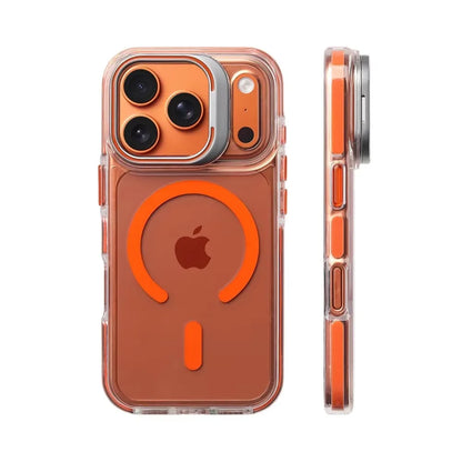 Luxury Magnetic Shockproof Clear Bumper Case for iPhone 17 Pro Max Air 16 15 14 13 12 Plus For Magsafe Lens Protect Stand Cover