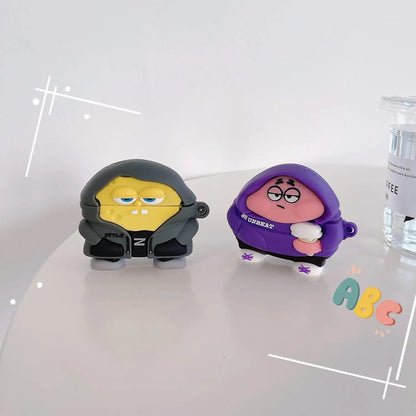 For Airpods 1 2 3 4 5 Pro 3 Pro 2 Case Cute Cartoon Sponge Silicone Earphone Case Accessories Cover