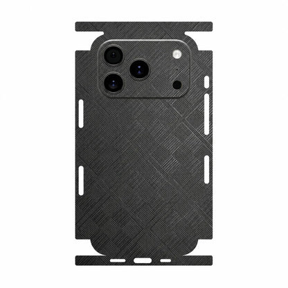 Full Wrap Faux Leather 3D Embossed Back Skin for iPhone 17 16 15 14 13 Pro Max Anti Scratch Rear Protective Film Sticker